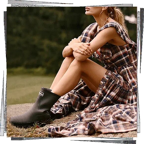 Plaid Flutter-Sleeve Button Front Tiered Midi Dress (XS) by Pilcro - Picture 2 of 6